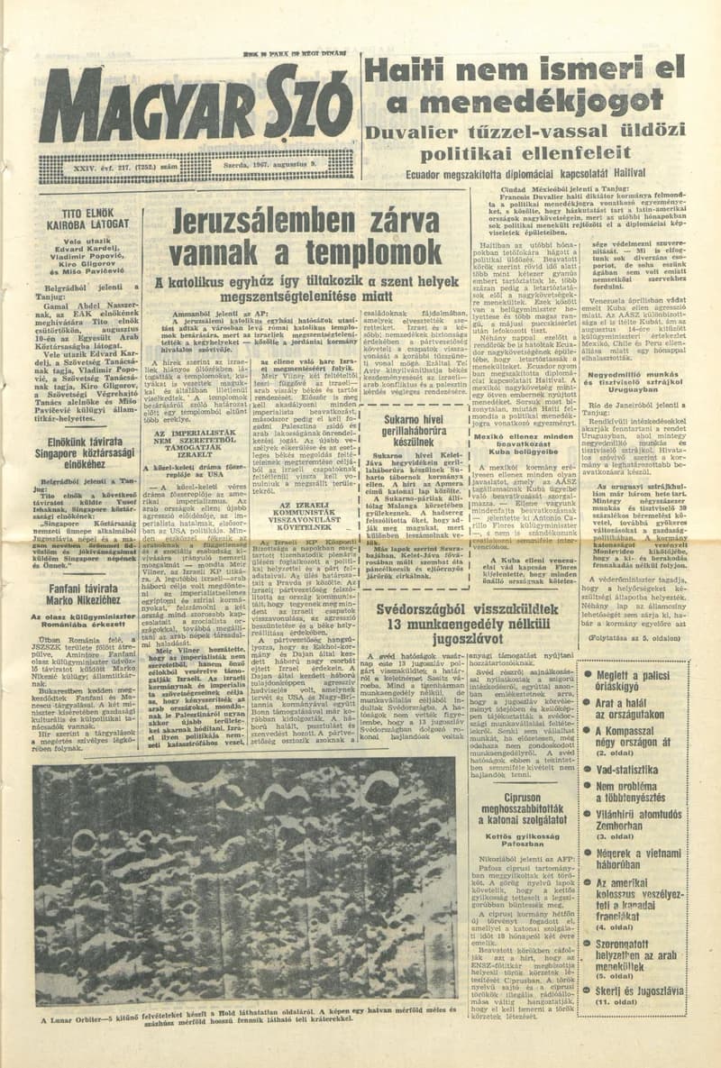 Magyar Szó, 24. évf. 1967. augusztus 9. 217. sz. 1–12. oldal