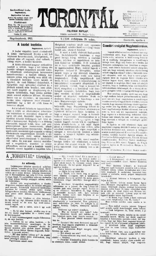 Torontál, 34. évf. 1905. április 6. 79. sz.