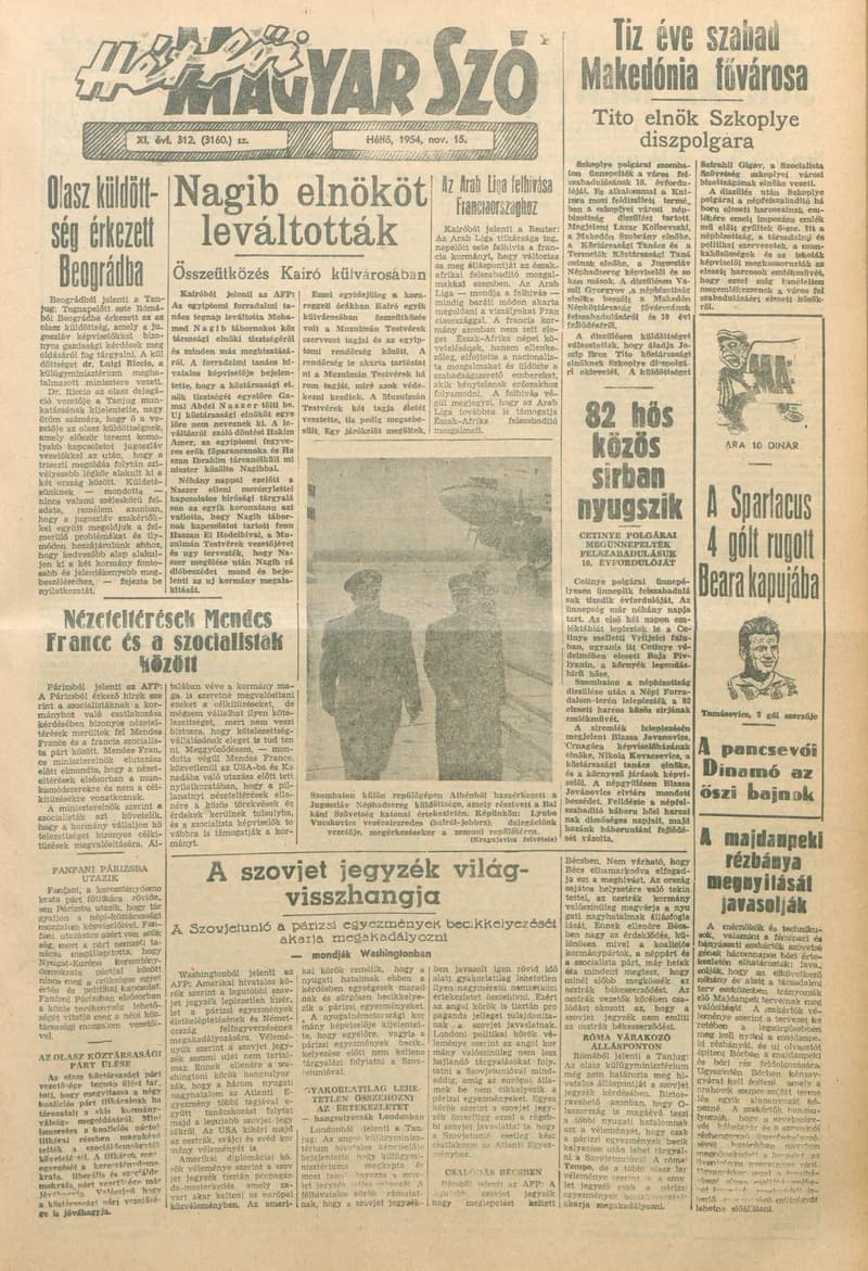 Magyar Szó, 11. évf. 1954. november 15. 312. sz. 1–6. oldal
