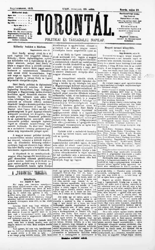 Torontál, 24. évf. 1895. május 22. 118. sz.