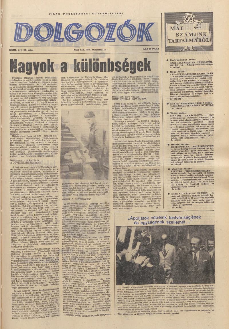 Dolgozók, 24. évf. 1970. augusztus 14. 32. sz.