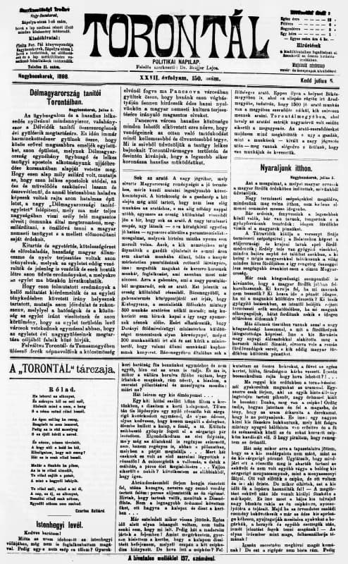 Torontál, 27. évf. 1898. július 5. 150. sz.