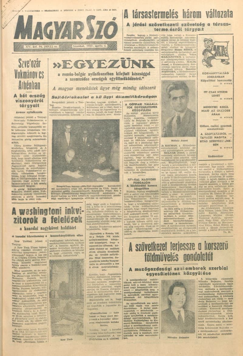 Magyar Szó, 14. évf. 1957. április 6. 94. sz. 1–10. oldal