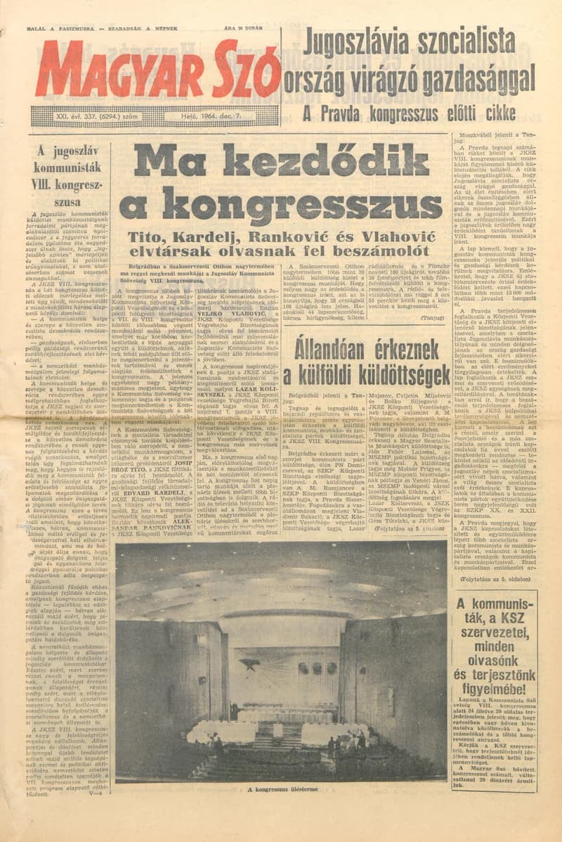 Magyar Szó, 21. évf. 1964. december 7. 337. sz. 1–16. oldal