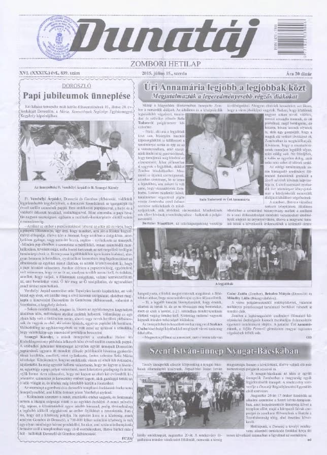 Dunatáj, 17. évf. 2015. július 15. 839. sz.