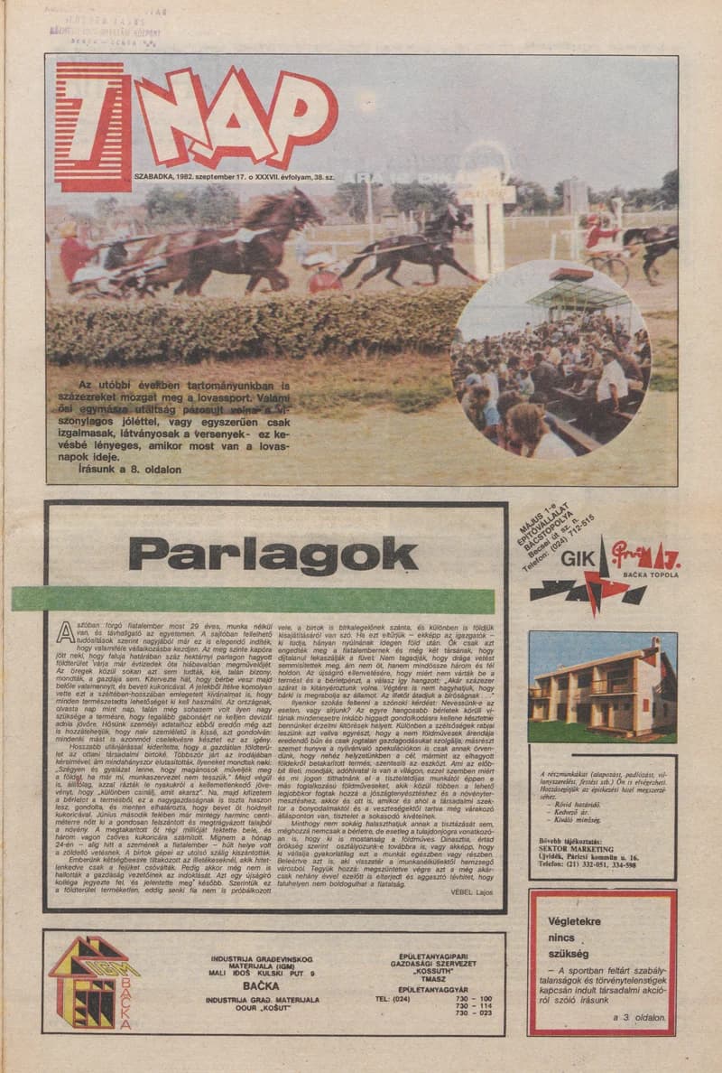 7 Nap, 37. évf. 1982. szeptember 17. 38. sz. 1–16. oldal