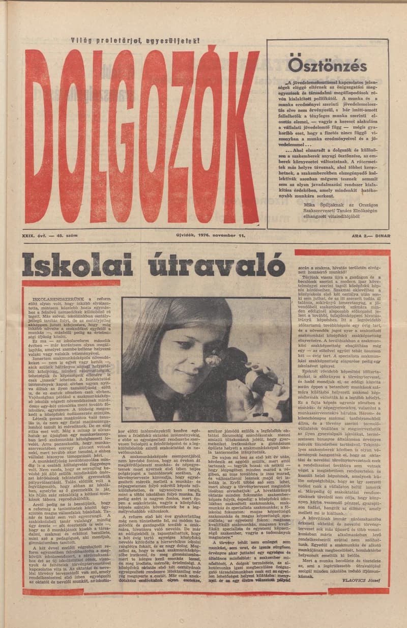 Dolgozók, 30. évf. 1976. november 11. 45. sz.