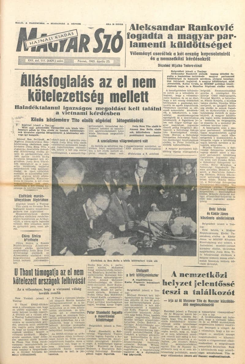 Magyar Szó, 22. évf. 1965. április 23. 111. sz. 1–16. oldal