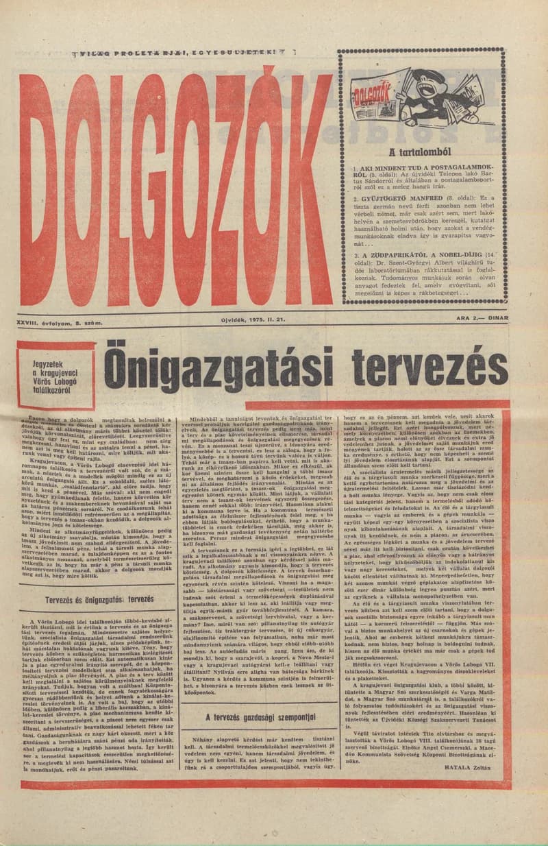 Dolgozók, 29. évf. 1975. február 21. 8. sz.