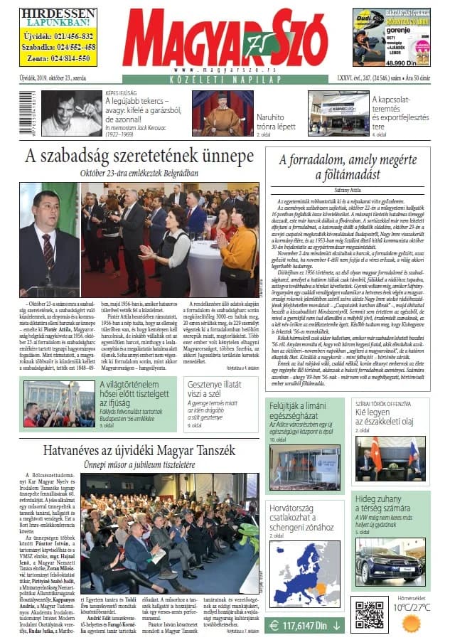 Magyar Szó, 76. évf. 2019. október 23. 247. sz. 1–16. oldal
