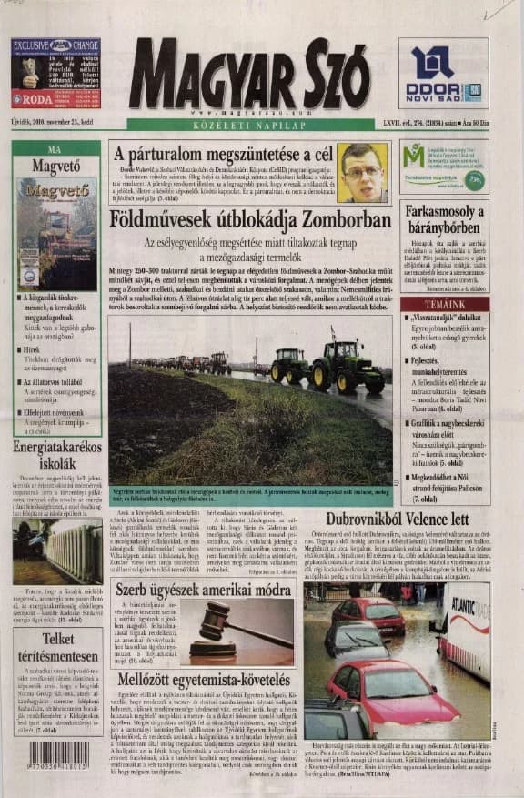 Magyar Szó, 67. évf. 2010. november 23. 274. sz. 1–20. oldal