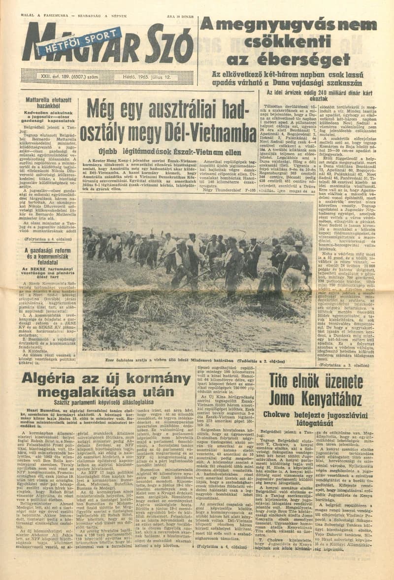 Magyar Szó, 22. évf. 1965. július 12. 189. sz. 1–12. oldal