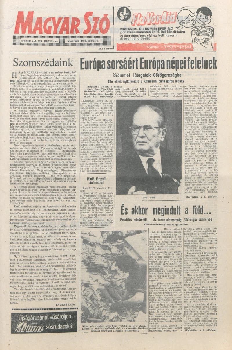 Magyar Szó, 33. évf. 1976. május 9. 126. sz. 1–32. oldal