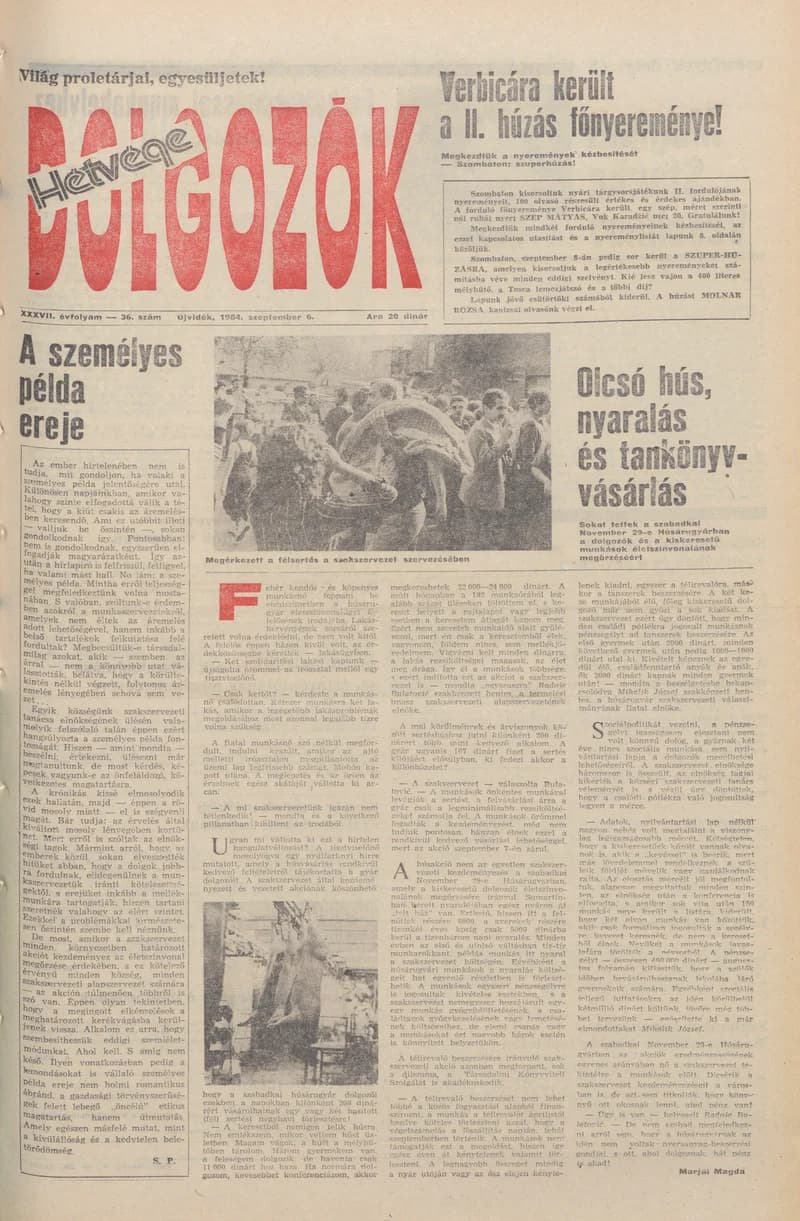 Dolgozók, 38. évf. 1984. szeptember 6. 36. sz.