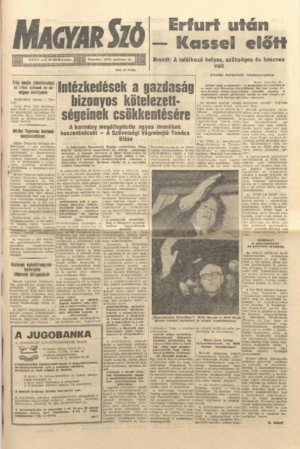 Magyar Szó, 27. évf. 1970. március 21. 78. sz. 1–24. oldal