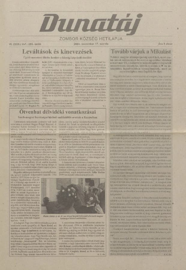 Dunatáj, 6. évf. 2004. november 17. 293. sz.