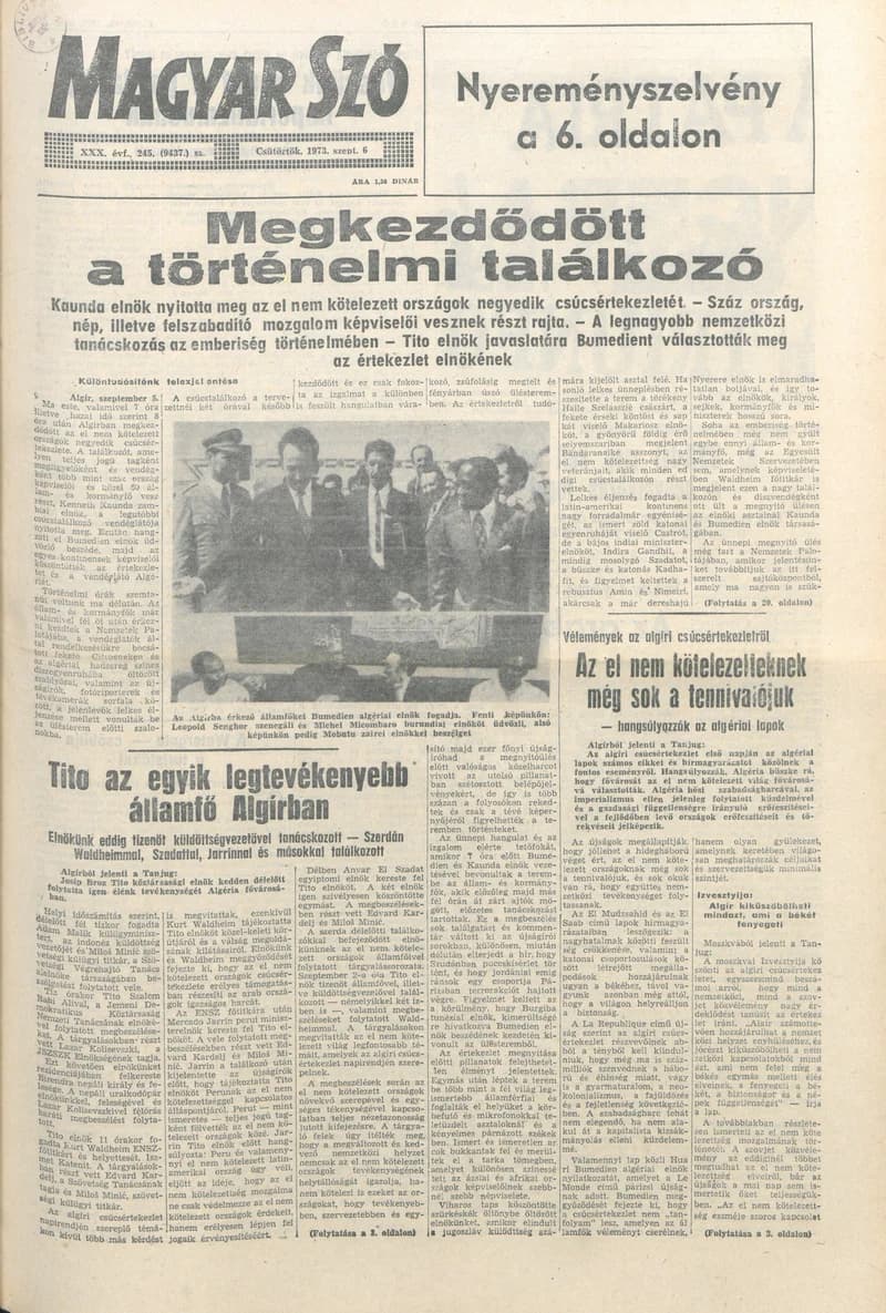 Magyar Szó, 30. évf. 1973. szeptember 6. 245. sz. 1–20. oldal