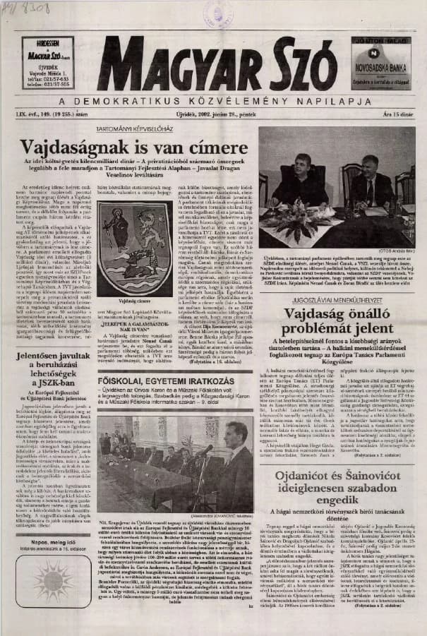 Magyar Szó, 59. évf. 2002. június 28. 149. sz. 1–16. oldal