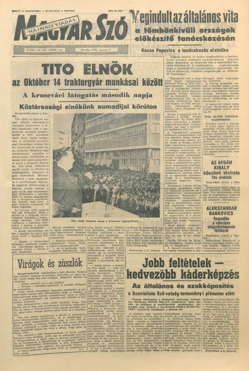 Magyar Szó, 18. évf. 1961. június 7. 131. sz. 1–14. oldal