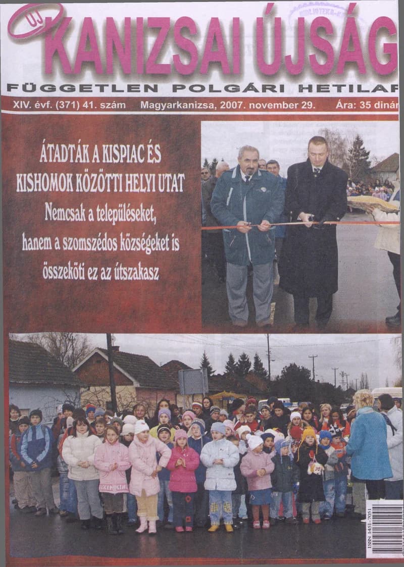 Új Kanizsai Újság, 14. évf. 2007. november 29. 41. sz.