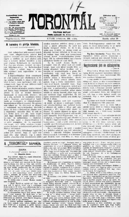 Torontál, 33. évf. 1904. július 20. 164. sz.