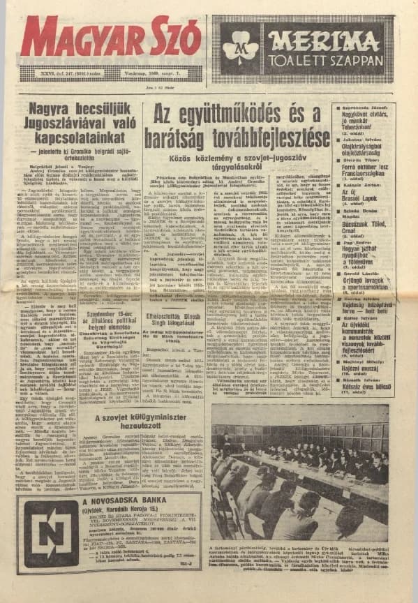 Magyar Szó, 26. évf. 1969. szeptember 7. 247. sz. 1–32. oldal