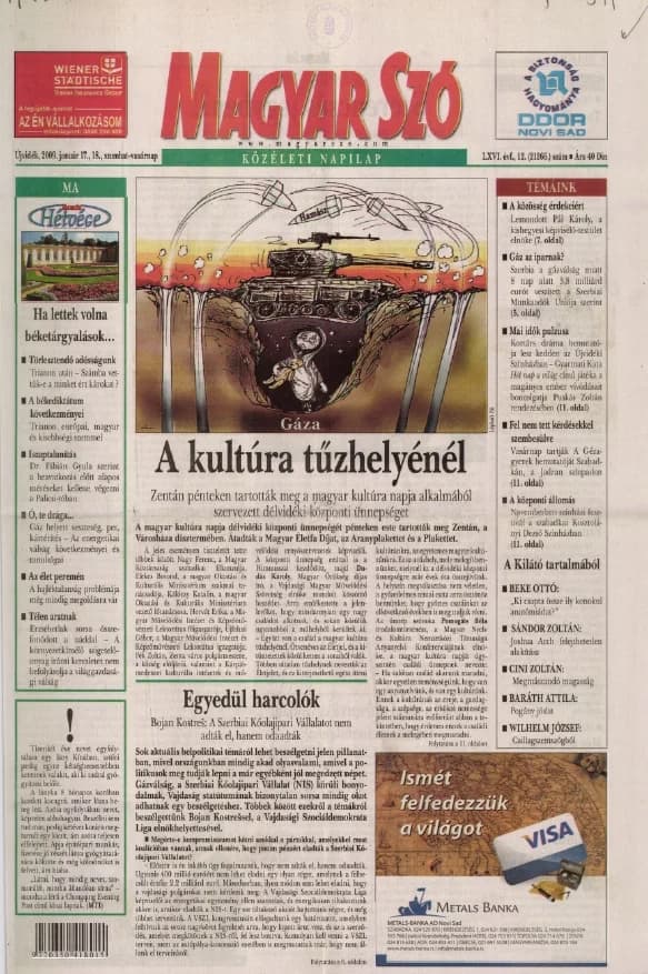 Magyar Szó, 66. évf. 2009. január 17. – 18. 12. sz. 1–24. oldal