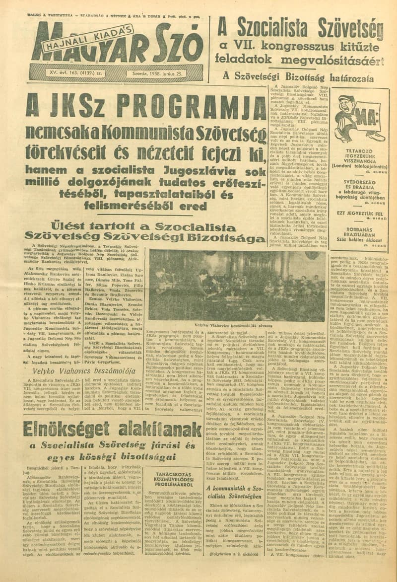 Magyar Szó, 15. évf. 1958. június 25. 163. sz. 1–16. oldal