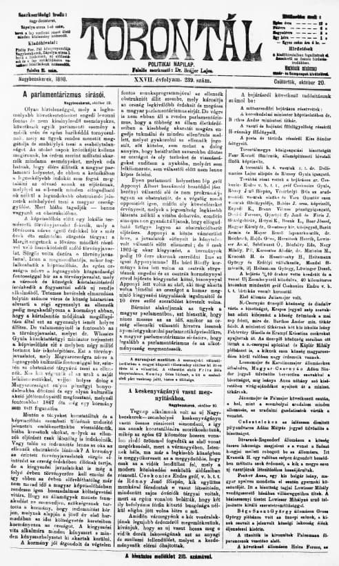 Torontál, 27. évf. 1898. október 20. 239. sz.