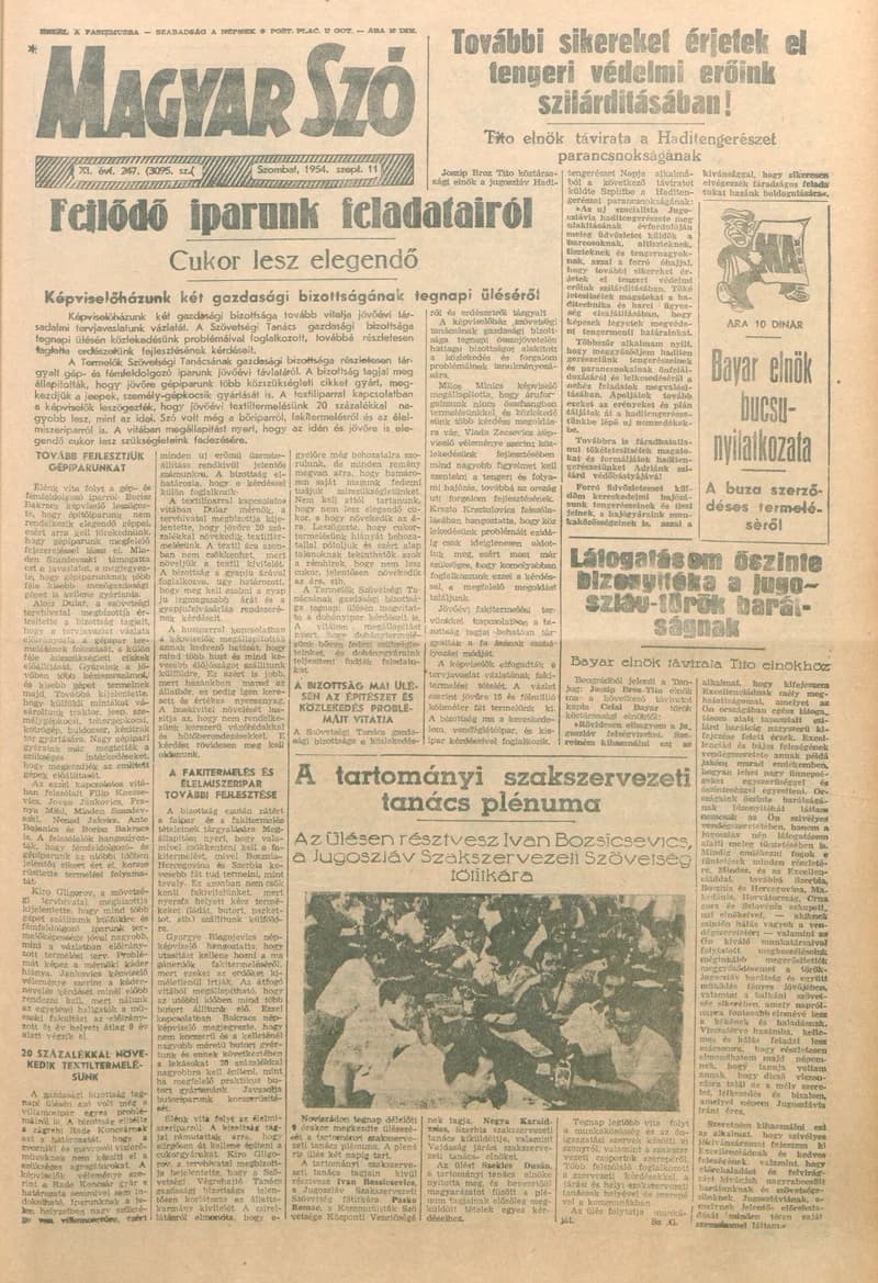Magyar Szó, 11. évf. 1954. szeptember 11. 247. sz. 1–8. oldal
