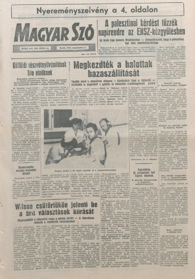 Magyar Szó, 31. évf. 1974. szeptember 3. 242. sz. 1–16. oldal