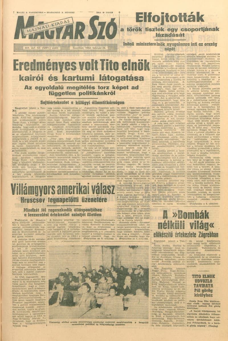 Magyar Szó, 19. évf. 1962. február 24. 53. sz. 1–12. oldal