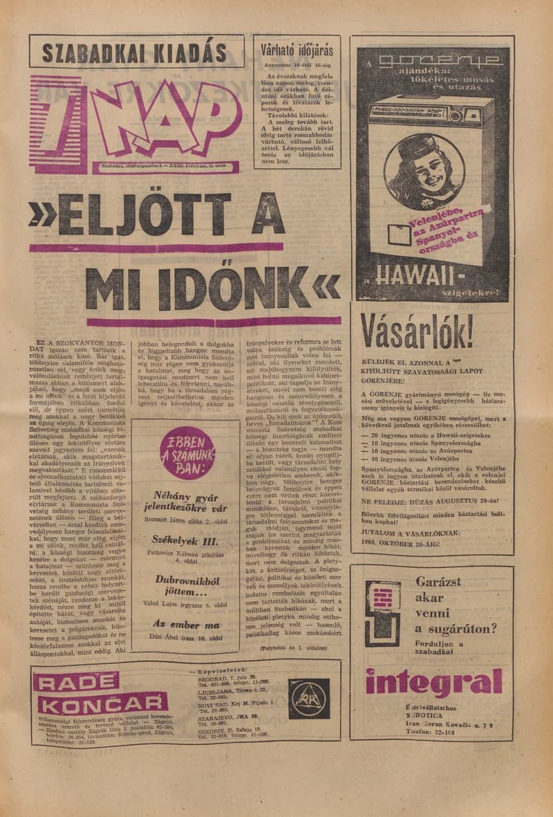 7 Nap, 23. évf. 1968. augusztus 9. 33. sz. 1–16. oldal