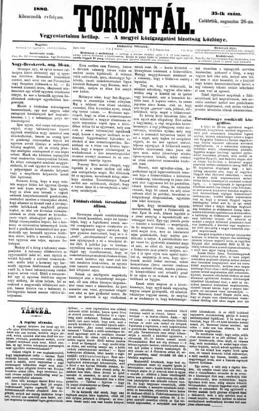 Torontál, 9. évf. 1880. augusztus 26. 35. sz.