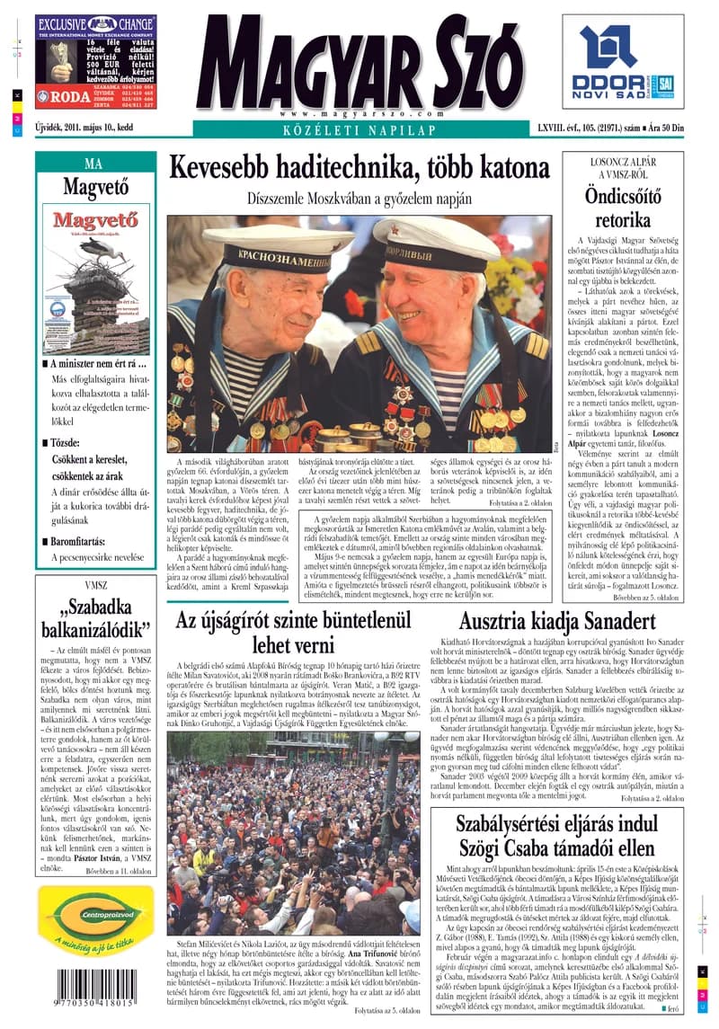 Magyar Szó, 68. évf. 2011. május 10. 104. sz. 1–20. oldal