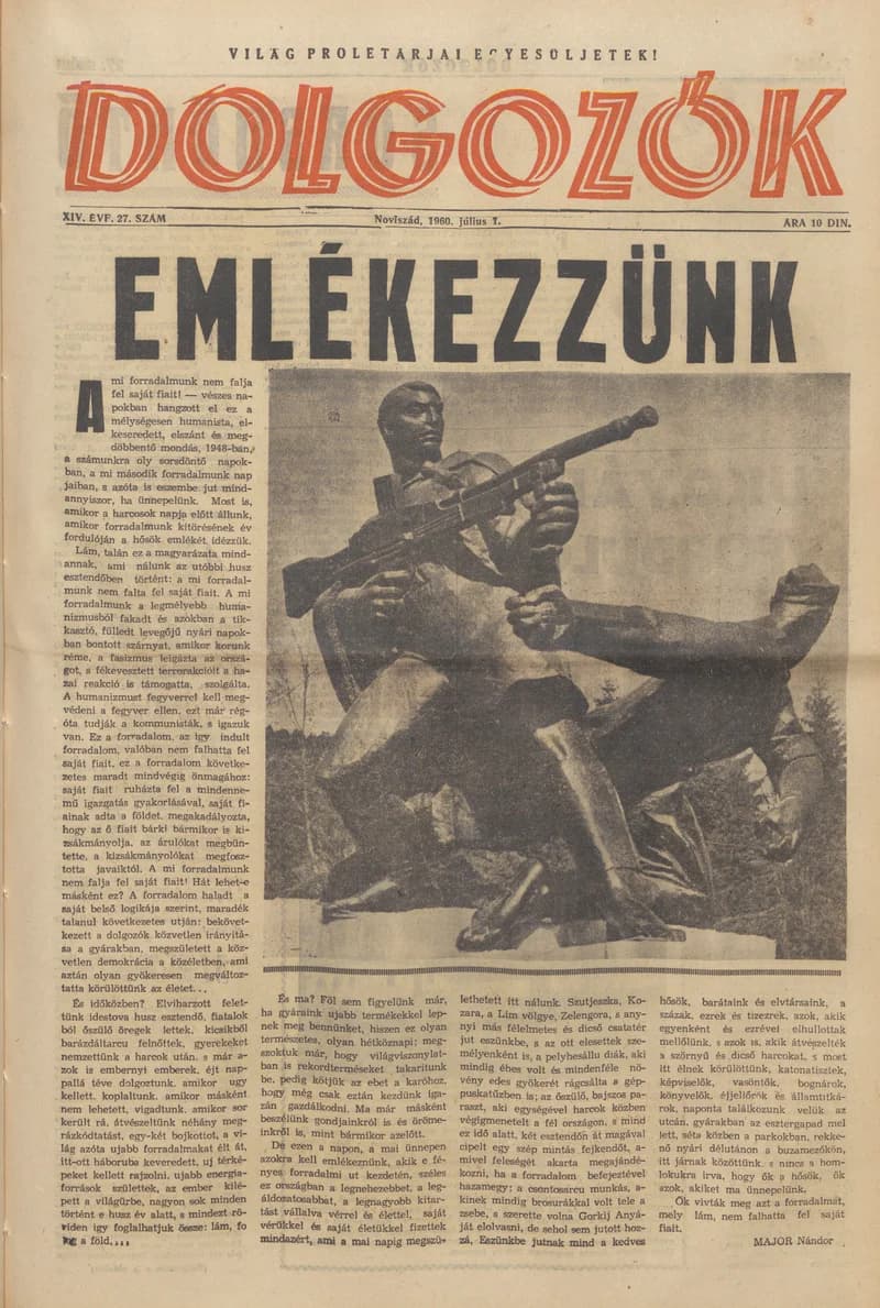 Dolgozók, 14. évf. 1960. július 1. 27. sz.