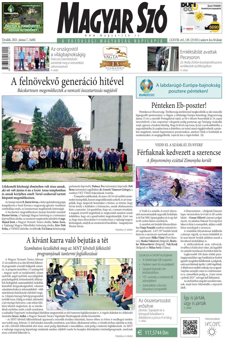 Magyar Szó, 78. évf. 2021. június 7. 129. sz. 1–20. oldal