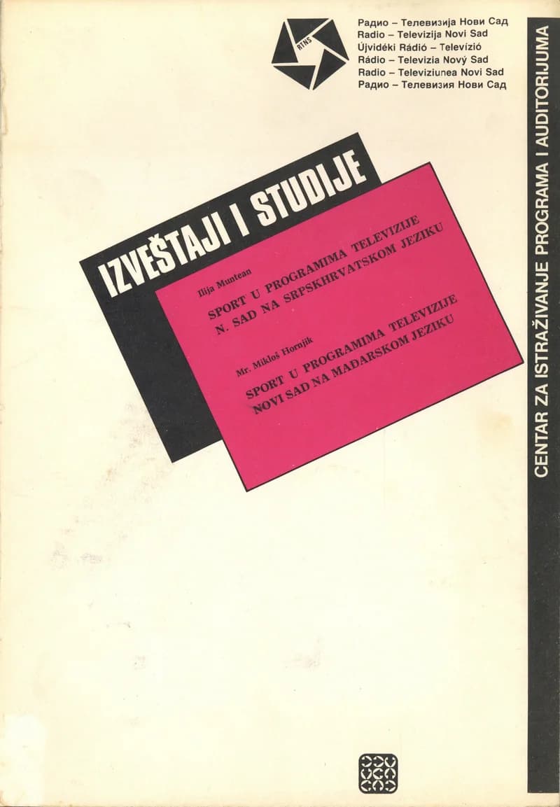 Sport u programima Televizije Novi Sad na srpskohrvatskom jeziku. Sport u programima Televizije Novi Sad na mađarskom jeziku