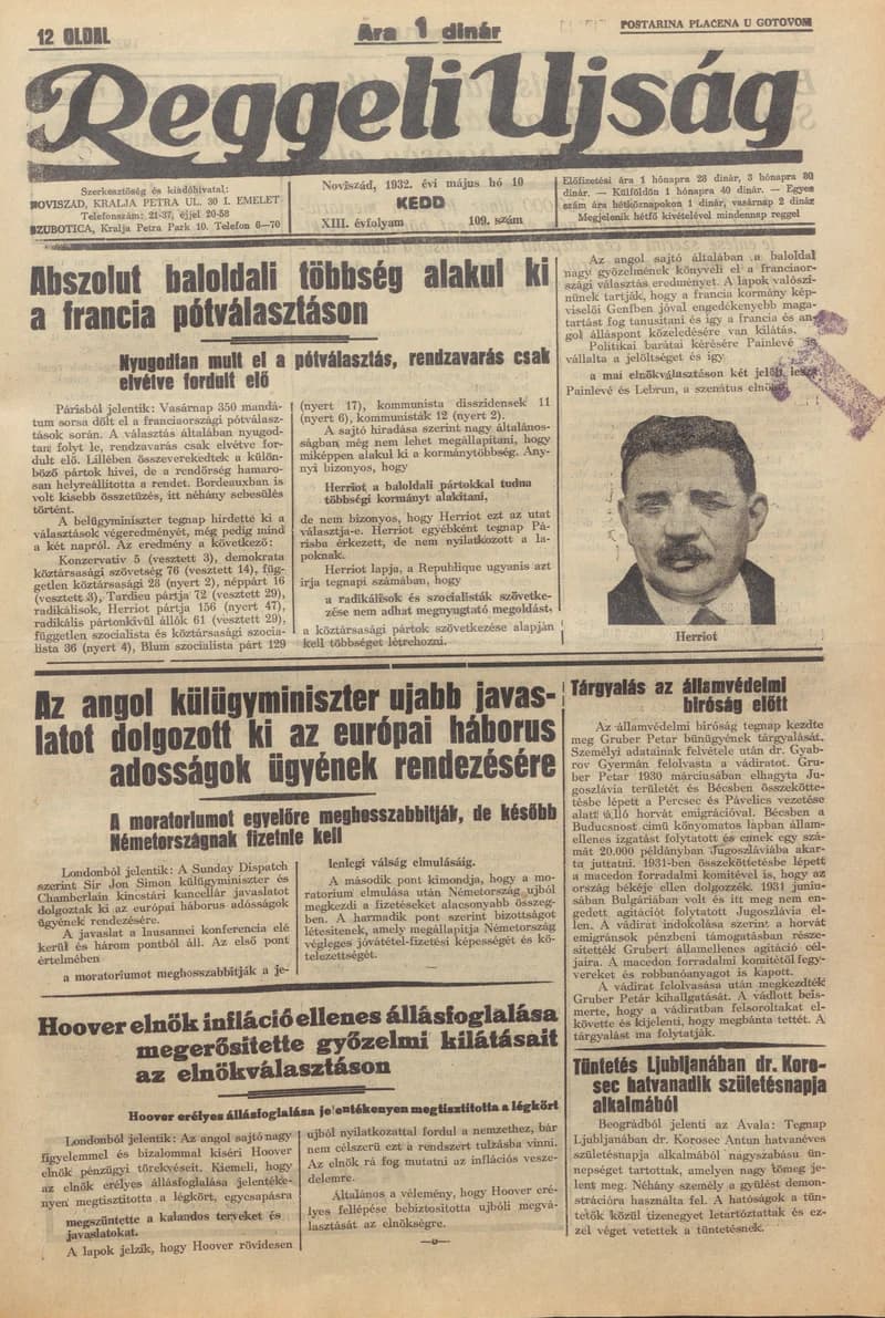Reggeli Újság, 13. évf. 1932. május 10. 109. sz.