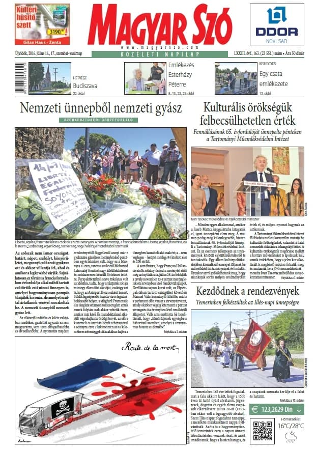 Magyar Szó, 73. évf. 2016. július 16. – 17. 163. sz. 1–44. oldal