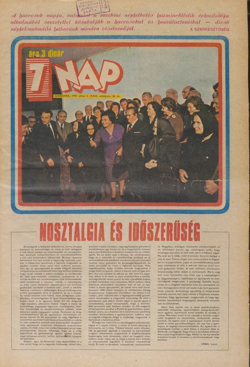 7 Nap, 31. évf. 1976. július 2. 26. sz. 1–24. oldal