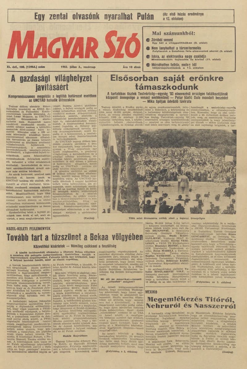 Magyar Szó, 40. évf. 1983. július 3. 180. sz. 1–28. oldal