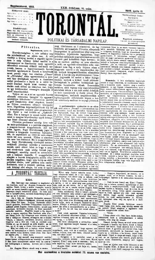 Torontál, 22. évf. 1893. április 10. 81. sz.