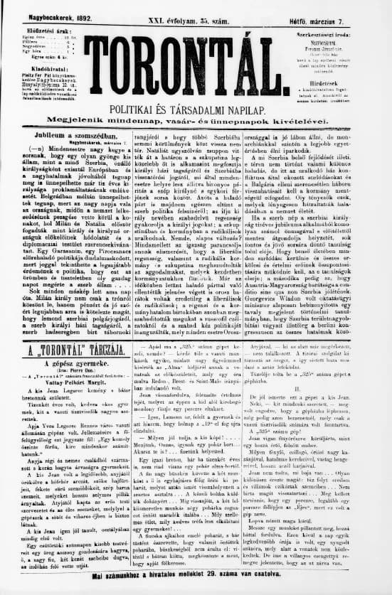 Torontál, 21. évf. 1892. március 7. 35. sz.