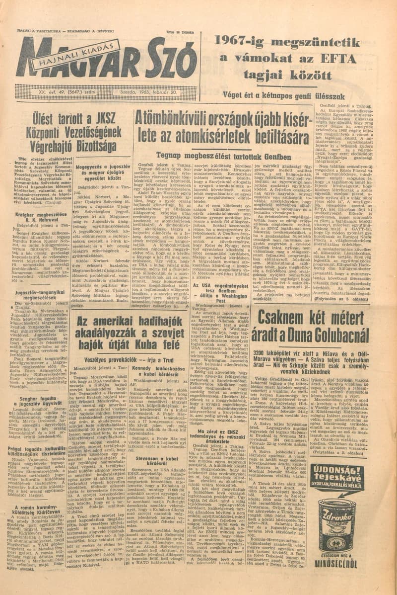 Magyar Szó, 20. évf. 1963. február 20. 49. sz. 1–14. oldal
