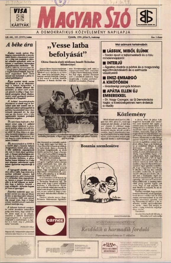 Magyar Szó, 52. évf. 1995. július 9. 157. sz. 1–24. oldal