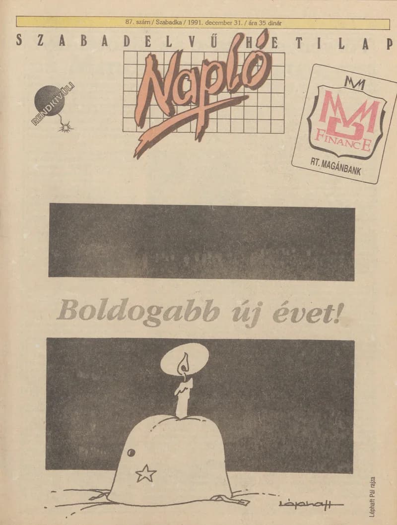 Napló - Szabadelvű hetilap, 2. évf. 1991. december 31. 87. sz.