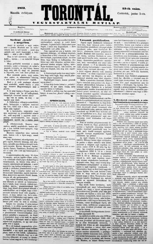Torontál, 2. évf. 1873. június 5. 23. sz.