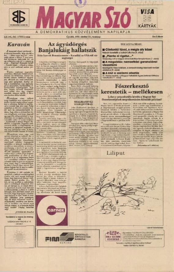 Magyar Szó, 52. évf. 1995. október 15. 241. sz. 1–24. oldal