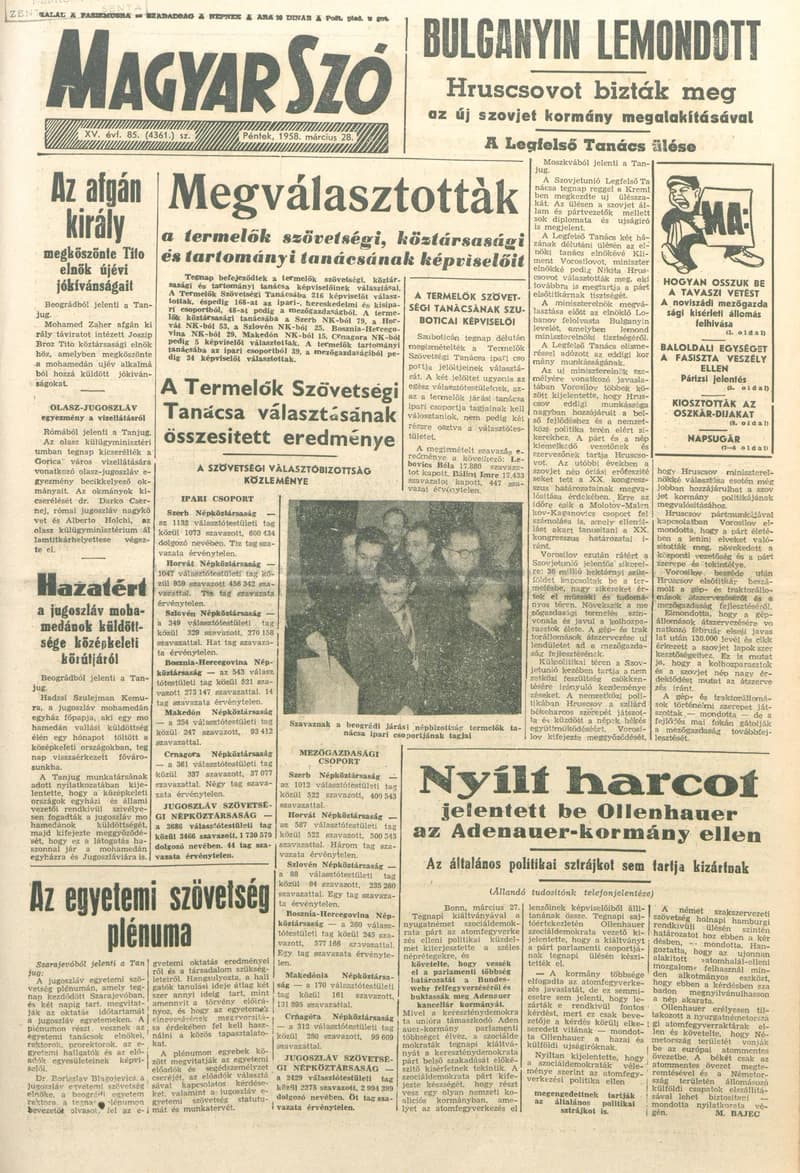 Magyar Szó, 15. évf. 1958. március 28. 85. sz. 1–12. oldal